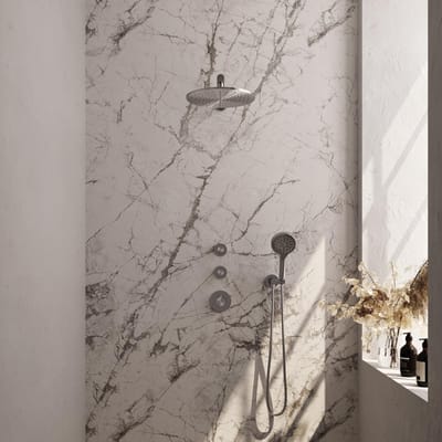Brauer Brushed Edition Thermostatische Regendoucheset Inbouw - Hoofddouche 30 cm - Rechte Wandarm - Handdouche 3 Standen - Doucheslang - Wandaansluitbocht - Rvs
