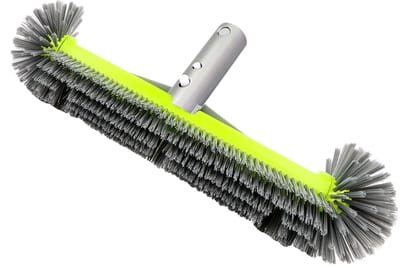 Dailygoods- Zwembadborstel 44 cm - Halfronde Borstelkop - Nylon Borstelharen - Versterkte Aluminium Achterkant - Zwembadreinigingsborstel - Voor Foliepool