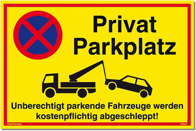 Privé Parkeerplaats Bord - Verboden te Parkeren - Weigeren Wordt Gesleept