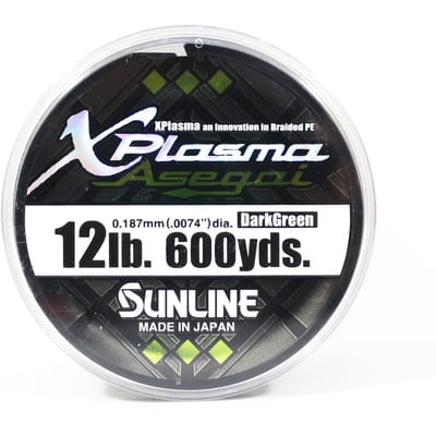 Sunline PE Line Asegai Xplasma 600yds PE 1.2 12lb Donkergroen (5196)
