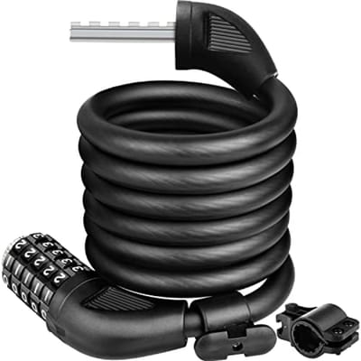 PromoHome Veiligheidskabelslot met 5-cijferige code - 150 cm