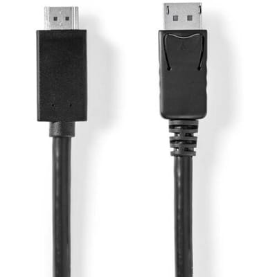Nedis DisplayPort-Kabel - DisplayPort Male - HDMI Connector - 4K@60Hz - Vernikkeld - 2.00 m - Rond - PVC - Zwart - Doos