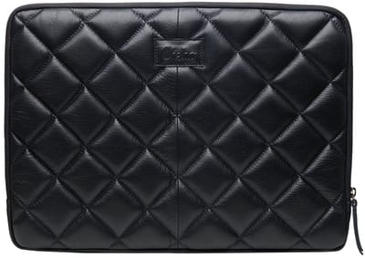 Chabo Bags - Milano Padded Laptop Sleeve 13/14 inch - Leer- Zwart