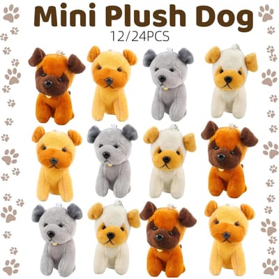 1224 Stuks Mini Pluche Honden Grootverpakking 12cm Puppy Knuffels Zacht Schattig Kleine Honden Voor Goodie Bags Babyborrel Verjaardagsfeestje Bedankjes orange