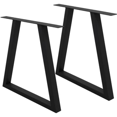 2x tafelpoten trapezium design 60x72 cm zwart gepoedercoat stalen tafelframe voor eettafel bureau