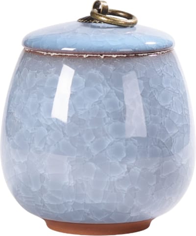 Artic Celeste Mini Urn – Hemelblauw – 200 ML – Hoogwaardig Keramiek – Handgemaakt – As Urn – Menselijk As – Huisdieren Urn – Urn Hond – Urn Kat – Urn voor As Volwassen – Decoratie Urne – Urnen – Mini Urn – Urne Volwassenen – Urn voor Dieren