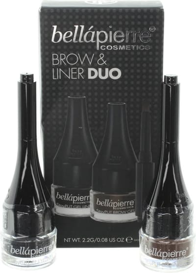 Bellapierre Brow & Liner Duo Brow Gel -Chestnut- Gel Liner -Jet Black-