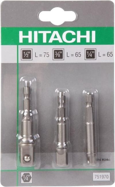 HiKOKI 751970 Adapterset voor doppen 1/4"-3/8"-1/2"