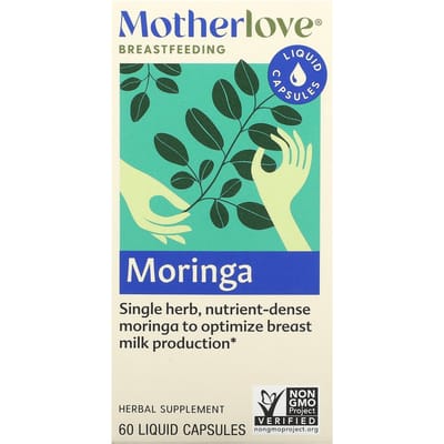 Motherlove, allaitement, moringa, 60 gélules liquides