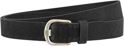 Landley Kinderriem Leer met Gleufjes - Stoer Hunter Leer - 3 cm - Jongens & Meisjes - Zwart - Lengte totaal 80 cm / Riemmaat 65