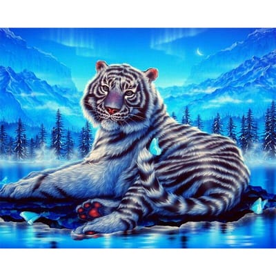 Diamant schilderij cartoon dier tijger strass mozaïek patroon diamant borduurwerk 20X30CM
