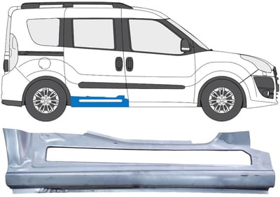 Reparatie dorpel voor Fiat Doblo 2010-2022 / Rechts