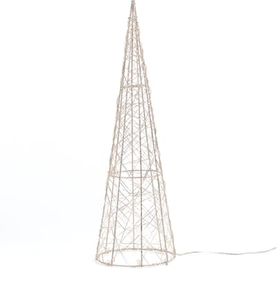 Anna Collection LED kegel kerstboom lamp - goud - metaal - 40 cm - piramide