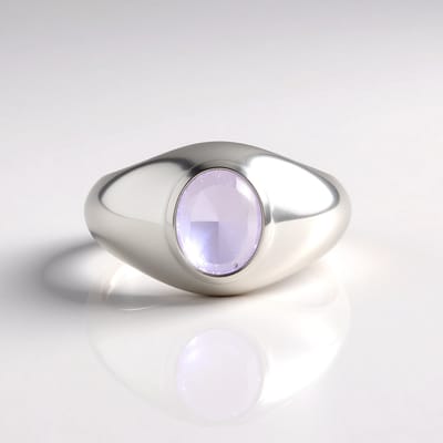 Cavill - Zilveren Maansteen Ring - 925 Sterling Zilver Gerhodineerd - 1,053 ct Ovaal Cabochon 8x6 mm - Elegante Damesring - Natuurlijk Edelsteen