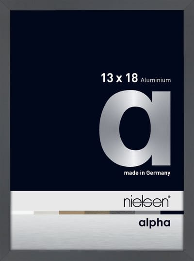 Nielsen Alpha Aluminium Fotolijst Glossy Drak Grey 13x18cm