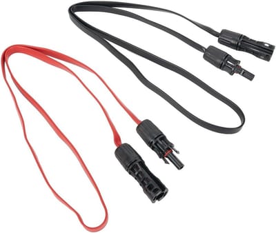 Zonne Kabel - Paneeldraad - Energie Opwekken - Plat Flexibel Ontwerp - 100 cm - Rood Zwart