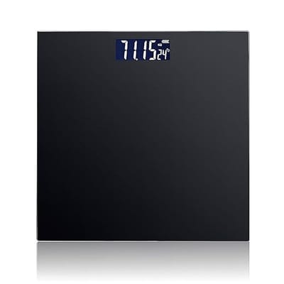 Digitale Personenweegschaal tot 180 kg – Nauwkeurig tot 500g – Meet in kg/lb – Modern Zwart Glas met Display