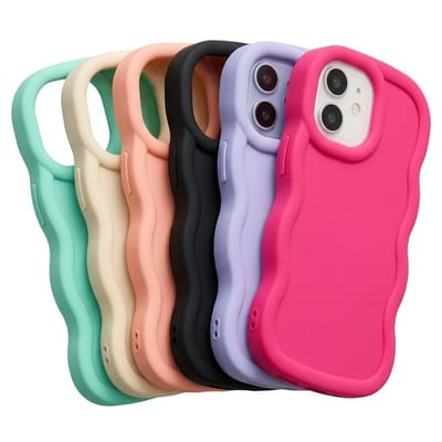 Meer kleurige siliconen telefoon hoesje set geschikt voor iPhone 16 dames en meisjes – 6 stuks backcover met groot camera uitsparing, effen kleuren, flexibel ontwerp