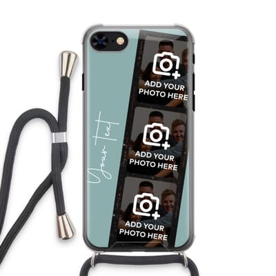 Gepersonaliseerd - Case Company® - Hoesje met koord geschikt voor iPhone 7 hoesje met Koord - Filmrol N°1 - Telefoonhoesje met Zwart Koord - Extra Bescherming aan alle Kanten en Over de Schermrand