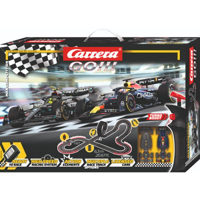 Carrera Go!!! Racebaan - GO!!! Max Competition - F1 Heroes Showdown - Max Verstappen vs. Lewis Hamilton - 6,3m - 22 onderdelen - 1:43