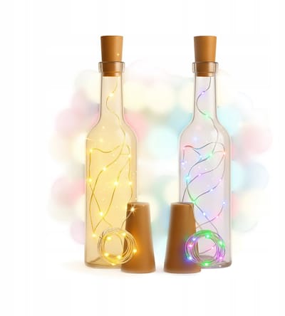 Bimberek FUTURA Serie - LED Fles met Kurk - 500ml - Magische Decoratie - Set van 2