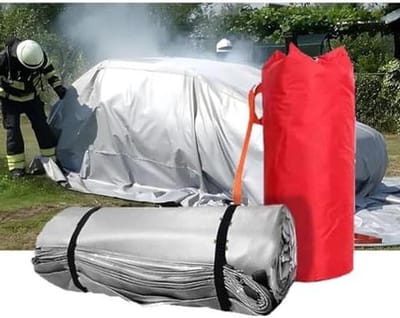 Branddeken Noodgeval - Veiligheidsdeken Blusdeken - Brandbeheersing Voertuig - Hittebestendig 800°C - 0.6 mm dik - Grijs