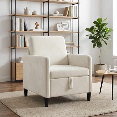 vidaXL - Sofa - met - Opbergruimte - Crèmekleurig - 72 - x - 78 - x - 87 - cm - Polyester