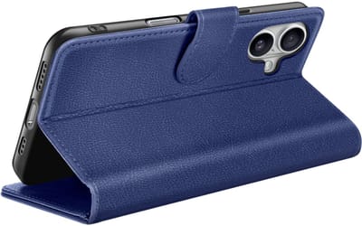 Zanae, Hoesje geschikt voor iPhone 17 Air - Wallet Case & Magneetsluiting, Nachtblauw