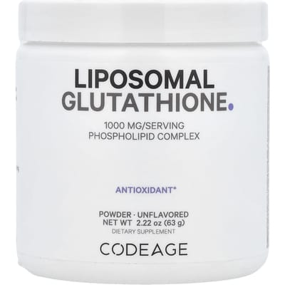 Codeage, poudre de glutathion liposomal, sans saveur, 65 g (63 grammes)