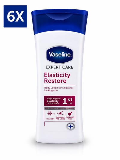 6 x Vaseline Bodylotion Expert Care – Elasticiteit Herstellen – Intens Hydraterend – Voor Droge Huid – 400 ml