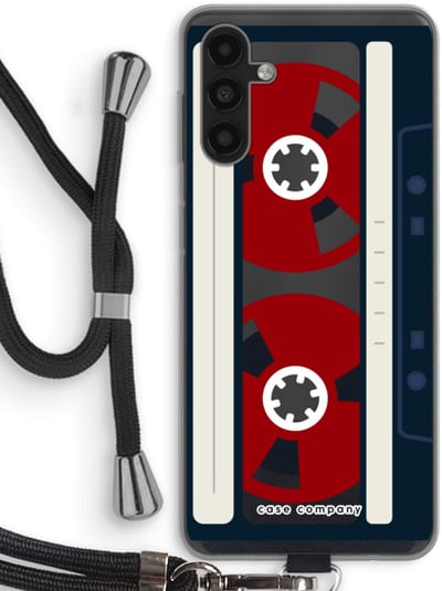 Case Company® - Hoesje met koord geschikt voor Samsung Galaxy A13 5G hoesje met Koord - Here's your tape - Telefoonhoesje met Zwart Koord - Bescherming aan alle Kanten en Over de Schermrand