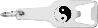 Akyol - yin yang flesopener - Yin yang - yin yang accessoires - cadeau - gepersonaliseerd - mediteren - sleutelhanger met naam - 105 x 25mm