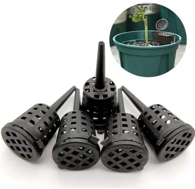 Mestbakken - 5 stuks - Afgedekte mestbakken - 2×2×5 cm - Draagbaar - Wortelbemestingsbakken - Voor langzame afgifte in tuinbouwbedrijven, orchideeënparken, de landbouw en potplanten - Zwart