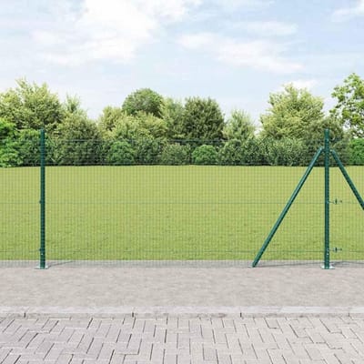 Hekpaal Staal - Tuinpaal Omheining - Tuin Afzetten - Gepoedercoat Oppervlak - 500 x 80 cm - Groen