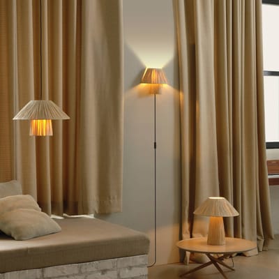 OSRAM Decor decoratieve wandlamp met bamboe lampenkap, 280 mm, E27 fitting, IP20, bruin