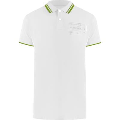 Korte Mouw Kraag Rekbare Logo Poloshirt in Wit