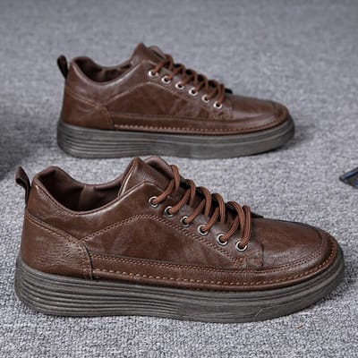 Herfst Nieuwe Herenschoenen Zakelijke Leren Schoenen Ademende Casual Leren Schoenen Alles-match Britse Mode Alles-match Sportschoenen Heren Cross 44 gray