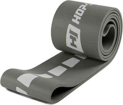 Hop-Sport Grijze Latex Weerstandsband – Fitnessband met Hoge Weerstand 55-137 kg voor Krachttraining, Crossfit & Revalidatie