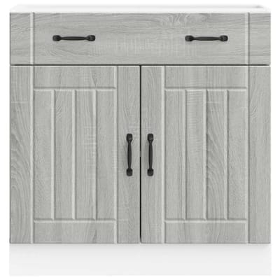 vidaXL - Onderkast - Lucca - bewerkt - hout - grijs - sonoma - eikenkleur