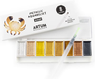 Aquarel Verf Set - Metallic Goud 8 Kleuren