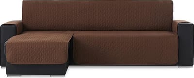 Belmarti Geo Quilt chaise-longue bankbeschermer links - 240 cm - Bruin