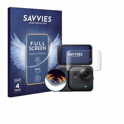 Savvies - Screenprotector voor Insta360 Go Ultra - Folie Beschermfolie transparant volledig dekking 4 Stuks