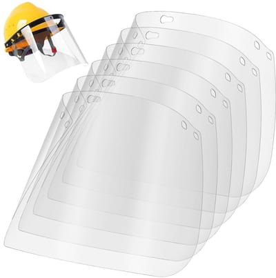 Set van 6 transparante gezichtsbeschermers 39 x 19,7 cm - 0,8 mm dik - voor gezondheidswerkers - herbruikbaar - bescherming tegen spatten.
