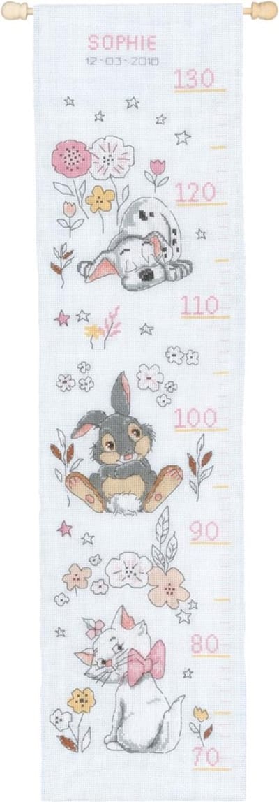 borduurpakket PN0170509 disney vriendjes, groeimeter/meetlat