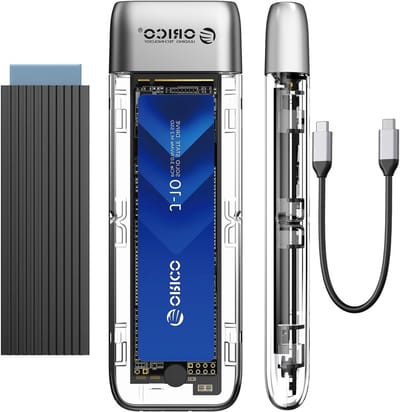 USB 3.2 Type-C M.2 NVMe SSD Behuizing - Toolloze Installatie, Ondersteunt 2230/2242/2260/2280 SSD's tot 4TB