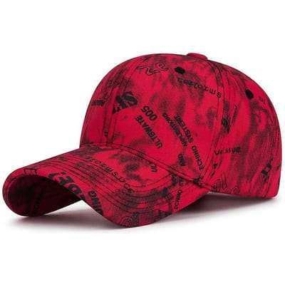 Nieuwe Coole Mode Dames Heren Sport Honkbalpet Lente Zomer Vrouwelijk Mannelijk Katoen Print Wandelen Strand Petten Hoed Voor Dames Heren Adjustable red