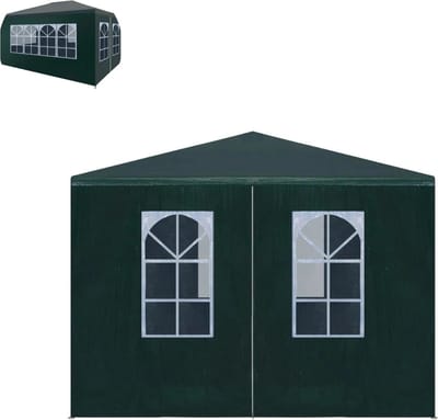 Partytent opvouwbaar - Paviljoen - 3x4 - Easy up - Waterdicht - met Zijwanden - Weerbestendig - Groen