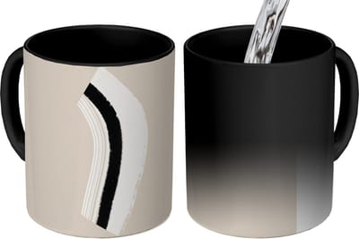 Magische Mok - Foto op Warmte Mokken - Koffiemok - Lijn - Pastel - Design - Magic Mok - Beker - 350 ML - Theemok