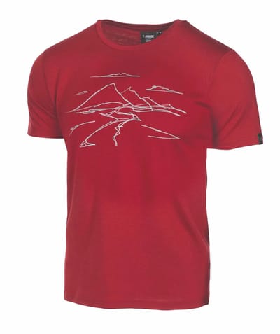 Ivanhoe t-shirt UW Ceasar Mountain voor heren - 100% extra fijne merino wol - Rood