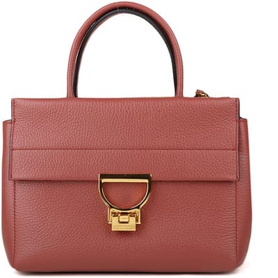 COCCINELLE Leren handtas schoudertas Arlettis Handbag Grained Leather Brandy bruine